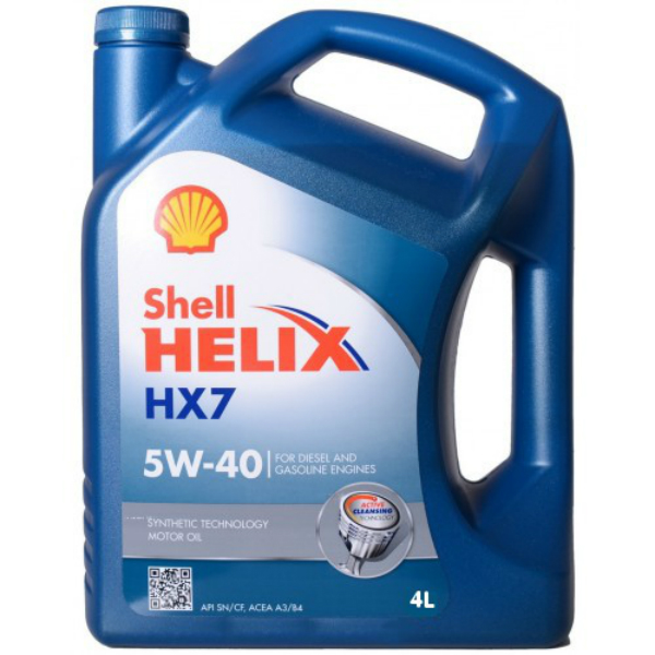 Моторное масло Shell Helix Plus HX7 5w40 полусинтетическое (4 л)